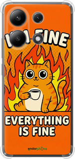 Силикон с усиленными углами чехол 'Funny Cat' для Xiaomi Redmi Note 13 4G изображение 9