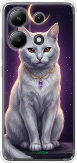 Силіконовий протиударний с посиленими кутами чехол Mystic White Cat Gothic Dark Purple Gold для Xiaomi Redmi Note 13 4G - 6805sp-3654 изображение 