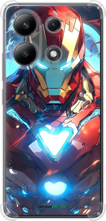 Силикон с усиленными углами чехол Железный человек для Xiaomi Redmi Note 13 4G - 6372sp-3654 изображение 