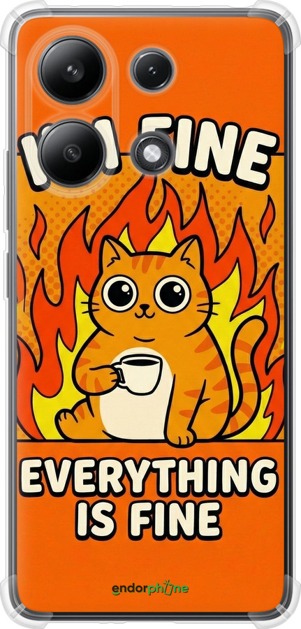 Силикон с усиленными углами чехол Funny Cat для Xiaomi Redmi Note 13 4G - 6786sp-3654 изображение 