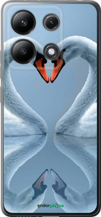 Силиконовый чехол Лебеди для Xiaomi Redmi Note 13 4G - 6007u-3654 изображение 