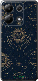 Силіконовий чехол Celestial Harmony: Sun & Moon Gold Mystic Pattern для Xiaomi Redmi Note 13 4G - 6778u-3654 изображение 