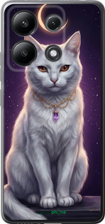 Силиконовый чехол Mystic White Cat Gothic Dark Purple Gold для Xiaomi Redmi Note 13 4G - 6805u-3654 изображение 