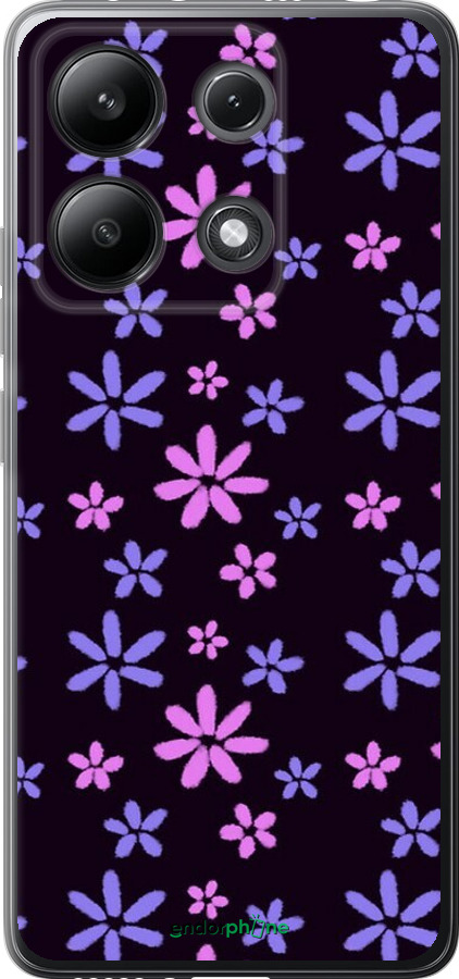 Силиконовый чехол с  цветами для Xiaomi Redmi Note 13 4G - 6258u-3654 изображение 
