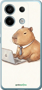 Силиконовый чехол Funny Capybara CEO Working для Xiaomi Redmi Note 13 5G - 6777u-3346 изображение 