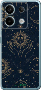 Силиконовый чехол Celestial Harmony: Sun & Moon Gold Mystic Pattern для Xiaomi Redmi Note 13 5G - 6778u-3346 изображение 