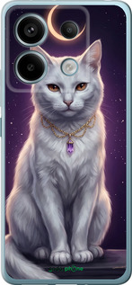Силиконовый чехол Mystic White Cat Gothic Dark Purple Gold для Xiaomi Redmi Note 13 5G - 6805u-3346 изображение 