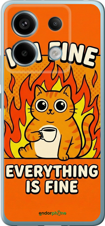 Силіконовий чехол Funny Cat для Xiaomi Redmi Note 13 5G - 6786u-3346 изображение 