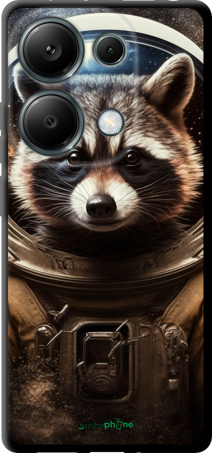 TPU чехол Raccoon austronaut для Xiaomi Redmi Note 13 Pro 4G - 5581b-3653 изображение 