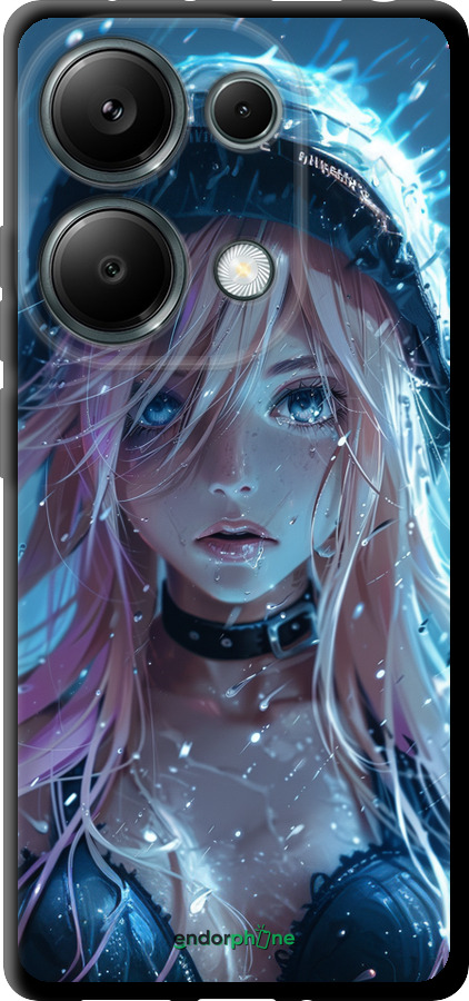 TPU чехол Аниме-дива под дождем для Xiaomi Redmi Note 13 Pro 4G - 6120b-3653 изображение 