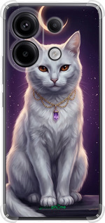 Силіконовий протиударний с посиленими кутами чехол Mystic White Cat Gothic Dark Purple Gold для Xiaomi Redmi Note 13 Pro 4G - 6805sp-3653 изображение 