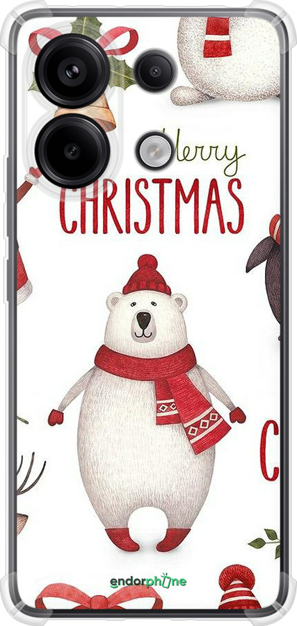 Силикон с усиленными углами чехол Merry Christmas для Xiaomi Redmi Note 13 Pro 4G - 4106sp-3653 изображение 