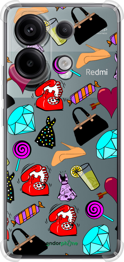 Силіконовий протиударний с посиленими кутами чехол stickers для Xiaomi Poco M6 Pro - 4757sp-3452 изображение 
