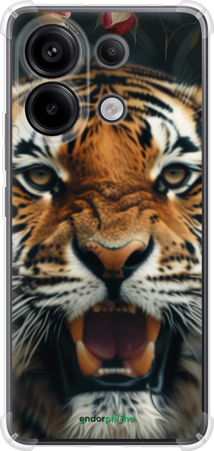 Силіконовий протиударний с посиленими кутами чехол Тигрова велич для Xiaomi Poco M6 Pro - 6080sp-3452 изображение 