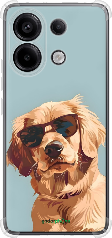 Силіконовий протиударний с посиленими кутами чехол Пес в очках для Xiaomi Redmi Note 13 Pro 4G - 6381sp-3653 изображение 