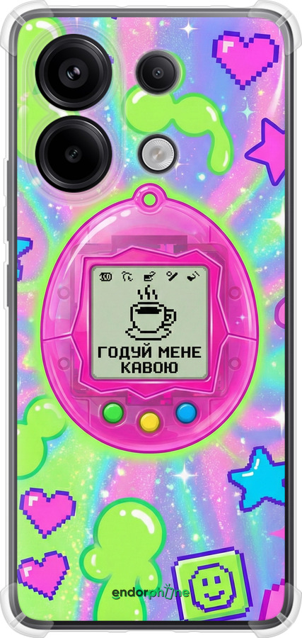 Силикон с усиленными углами чехол Y2K Aesthetic Retro Pet: Годуй мене кавою для Xiaomi Redmi Note 13 Pro 4G - 6784sp-3653 изображение 