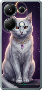 Силиконовый чехол Mystic White Cat Gothic Dark Purple Gold для Xiaomi Redmi Note 13 Pro 4G - 6805u-3653 изображение 