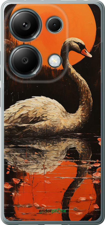 Силіконовий чехол Лебідь для Xiaomi Redmi Note 13 Pro 4G - 5964u-3653 изображение 