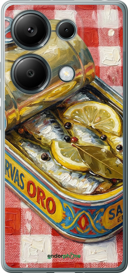 Силиконовый чехол Vintage Sardine Tin Phone для Xiaomi Redmi Note 13 Pro 4G - 6772u-3653 изображение 