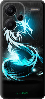 TPU чехол Бело-голубой огненный дракон для Xiaomi Redmi Note 13 Pro Plus 5g - 113b-3400 изображение 