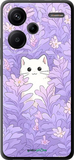 TPU чехол Котик в цветах для Xiaomi Redmi Note 13 Pro Plus 5g - 6390b-3400 изображение 