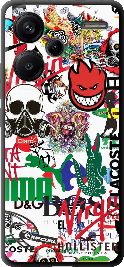 TPU чехол Many different logos для Xiaomi Redmi Note 13 Pro Plus 5g - 4022b-3400 изображение 