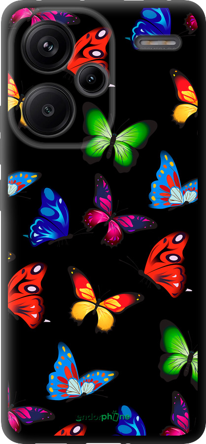 TPU чехол Красочные мотыльки для Xiaomi Redmi Note 13 Pro Plus 5g - 4761b-3400 изображение 