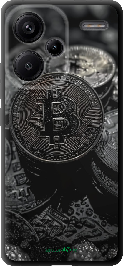 TPU чехол Black Bitcoin для Xiaomi Redmi Note 13 Pro Plus 5g - 6090b-3400 изображение 