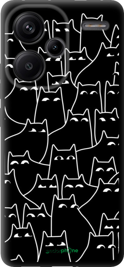 TPU чехол С изображением кошек для Xiaomi Redmi Note 13 Pro Plus 5g - 6470b-3400 изображение 