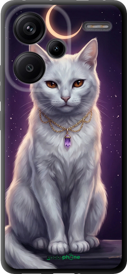 TPU чехол Mystic White Cat Gothic Dark Purple Gold для Xiaomi Redmi Note 13 Pro Plus 5g - 6805b-3400 изображение 