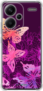 Силикон с усиленными углами чехол Бабочки v2 для Xiaomi Redmi Note 13 Pro Plus 5g - 5475sp-3400 изображение 