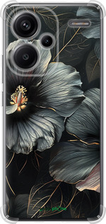 Силикон с усиленными углами чехол Черные цветы для Xiaomi Redmi Note 13 Pro Plus 5g - 6031sp-3400 изображение 