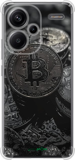 Силикон с усиленными углами чехол Black Bitcoin для Xiaomi Redmi Note 13 Pro Plus 5g - 6090sp-3400 изображение 