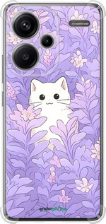 Силіконовий протиударний с посиленими кутами чехол Котик в цветах для Xiaomi Redmi Note 13 Pro Plus 5g - 6390sp-3400 изображение 