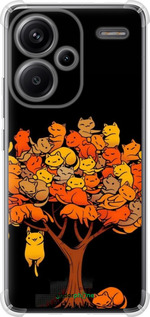 Силикон с усиленными углами чехол Дерево и котики для Xiaomi Redmi Note 13 Pro Plus 5g - 6516sp-3400 изображение 