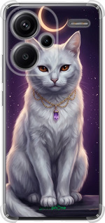 Силіконовий протиударний с посиленими кутами чехол Mystic White Cat Gothic Dark Purple Gold для Xiaomi Redmi Note 13 Pro Plus 5g - 6805sp-3400 изображение 