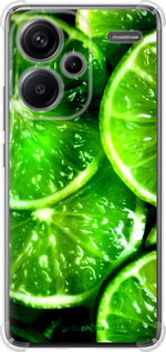 Силикон с усиленными углами чехол Зелёные дольки лимона для Xiaomi Redmi Note 13 Pro Plus 5g - 852sp-3400 изображение 