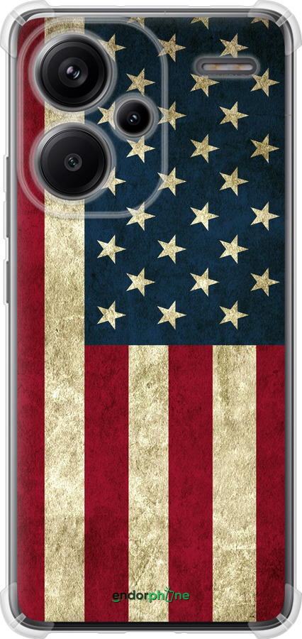 Силикон с усиленными углами чехол Флаг США для Xiaomi Redmi Note 13 Pro Plus 5g - 395sp-3400 изображение 