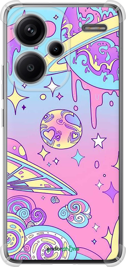 Силикон с усиленными углами чехол Розовая галактика для Xiaomi Redmi Note 13 Pro Plus 5g - 4146sp-3400 изображение 