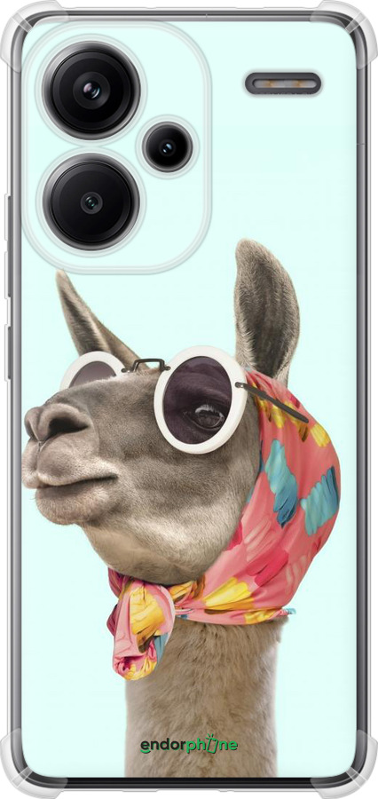 Силикон с усиленными углами чехол Модная лама для Xiaomi Redmi Note 13 Pro Plus 5g - 4479sp-3400 изображение 