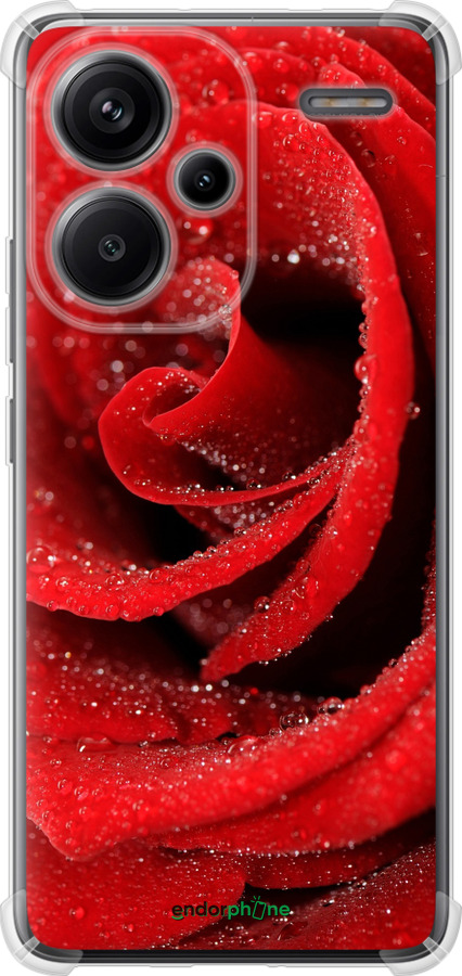 Силикон с усиленными углами чехол Красная роза для Xiaomi Redmi Note 13 Pro Plus 5g - 529sp-3400 изображение 