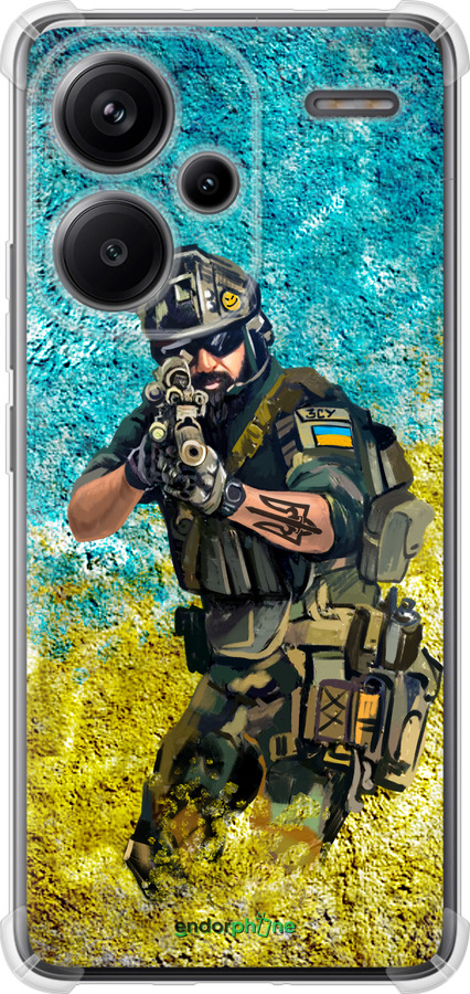 Силикон с усиленными углами чехол Воин ЗСУ для Xiaomi Redmi Note 13 Pro Plus 5g - 5311sp-3400 изображение 