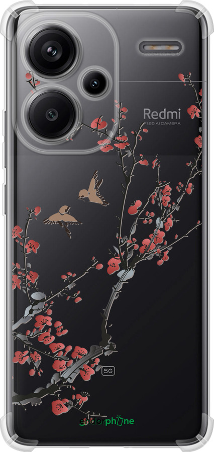 Силикон с усиленными углами чехол Сакура v2 для Xiaomi Redmi Note 13 Pro Plus 5g - 5538sp-3400 изображение 