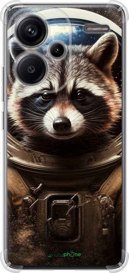 Силикон с усиленными углами чехол Raccoon austronaut для Xiaomi Redmi Note 13 Pro Plus 5g - 5581sp-3400 изображение 