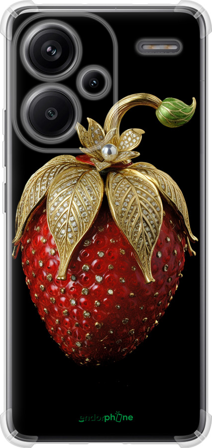 Силикон с усиленными углами чехол Клубника v3 для Xiaomi Redmi Note 13 Pro Plus 5g - 5638sp-3400 изображение 