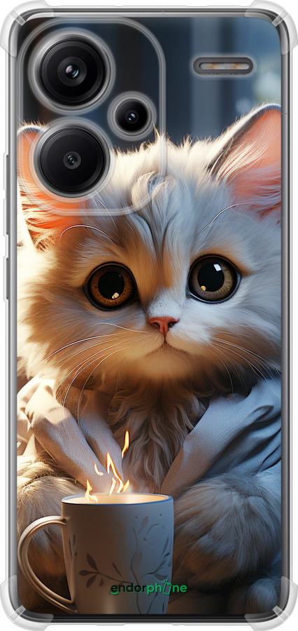 Силіконовий протиударний с посиленими кутами чехол Білий кіт для Xiaomi Redmi Note 13 Pro Plus 5g - 5646sp-3400 изображение 