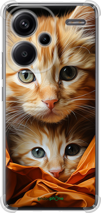 Силикон с усиленными углами чехол Котики 2 для Xiaomi Redmi Note 13 Pro Plus 5g - 5664sp-3400 изображение 