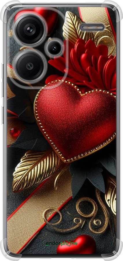 Силикон с усиленными углами чехол Сердечки v2 для Xiaomi Redmi Note 13 Pro Plus 5g - 5832sp-3400 изображение 