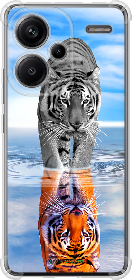Силикон с усиленными углами чехол Тигр для Xiaomi Redmi Note 13 Pro Plus 5g - 6016sp-3400 изображение 