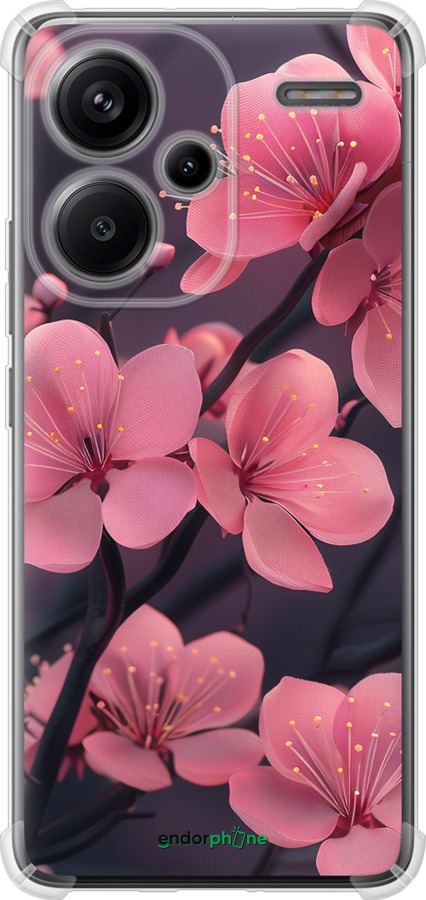 Силіконовий протиударний с посиленими кутами чехол Пурпурова сакура для Xiaomi Redmi Note 13 Pro Plus 5g - 6075sp-3400 изображение 